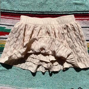 Light yellow gingham Zara skirt with built-in shorts